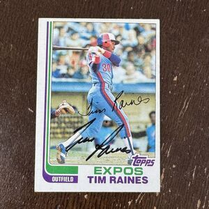 Tim Raines Autograph 1982 Topps On Card Auto NM Signed Montreal Expos